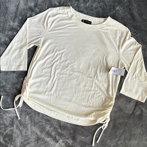 Chic Ivory 3/4 Sleeve Top with Side Ties